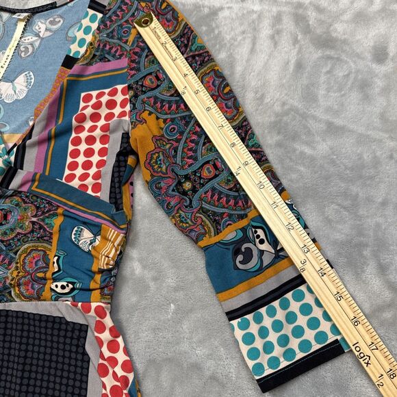 Uncle Frank Anthropologie Women’s Small Boho Patchwork V-Neck Dress Multicolor - Picture 4 of 7